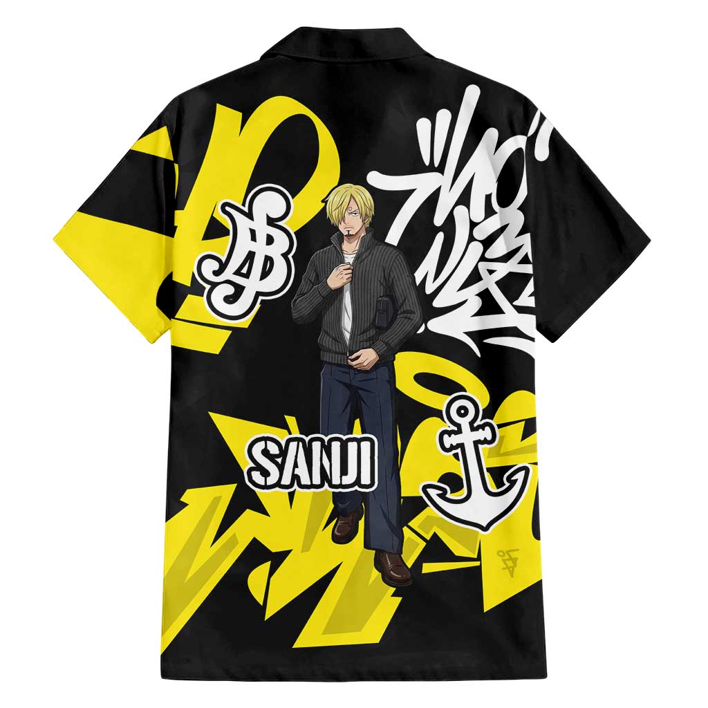 Vinsmoke Sanji One Piece Hawaiian Shirt Graffiti Street Art Anime Collage