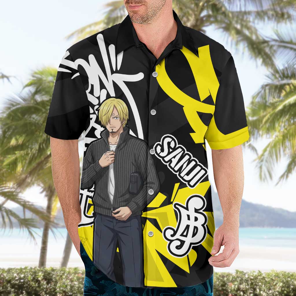 Vinsmoke Sanji One Piece Hawaiian Shirt Graffiti Street Art Anime Collage