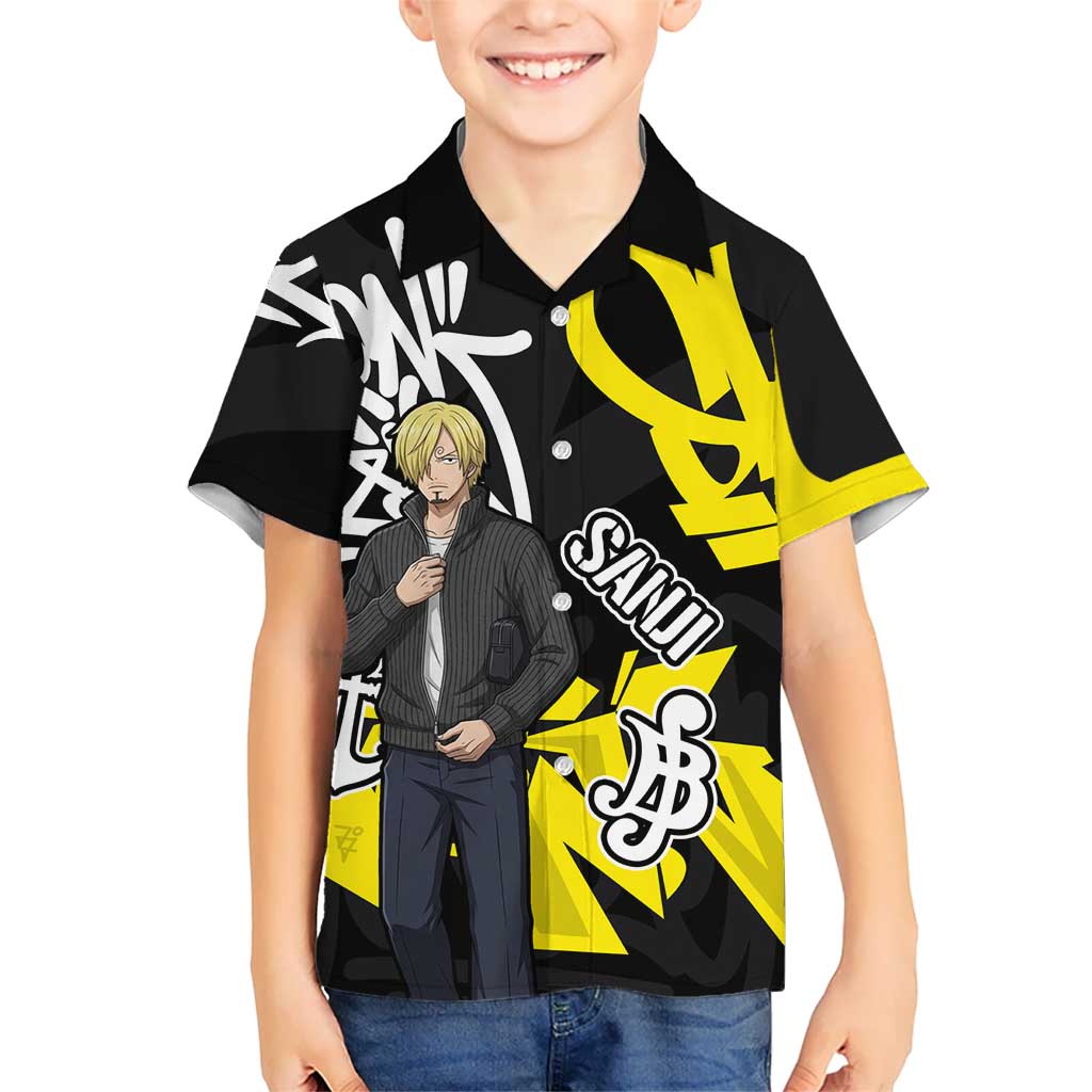 Vinsmoke Sanji One Piece Hawaiian Shirt Graffiti Street Art Anime Collage