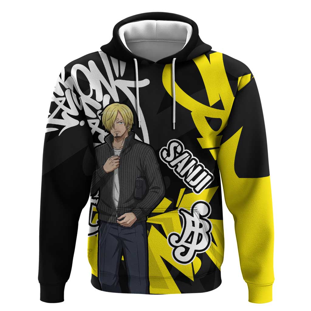 Vinsmoke Sanji One Piece Hoodie Graffiti Street Art Anime Collage