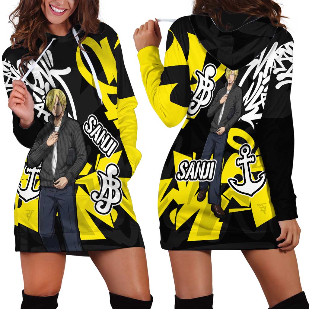 Vinsmoke Sanji One Piece Hoodie Dress Graffiti Street Art Anime Collage