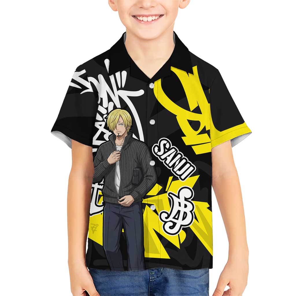 Vinsmoke Sanji One Piece Kid Hawaiian Shirt Graffiti Street Art Anime Collage