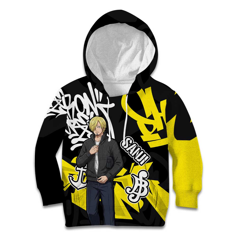 Vinsmoke Sanji One Piece Kid Hoodie Graffiti Street Art Anime Collage