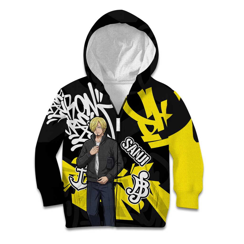 Vinsmoke Sanji One Piece Kid Hoodie Graffiti Street Art Anime Collage