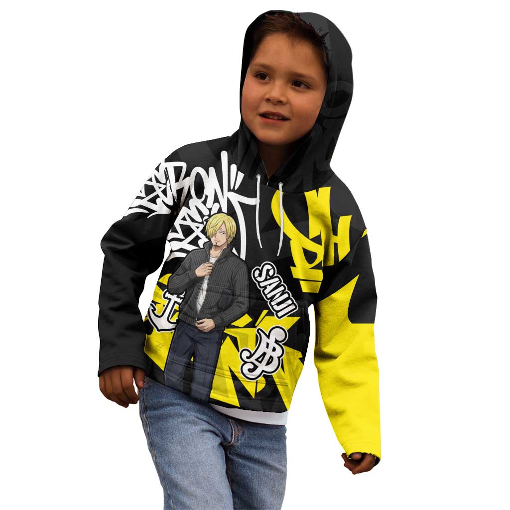 Vinsmoke Sanji One Piece Kid Hoodie Graffiti Street Art Anime Collage