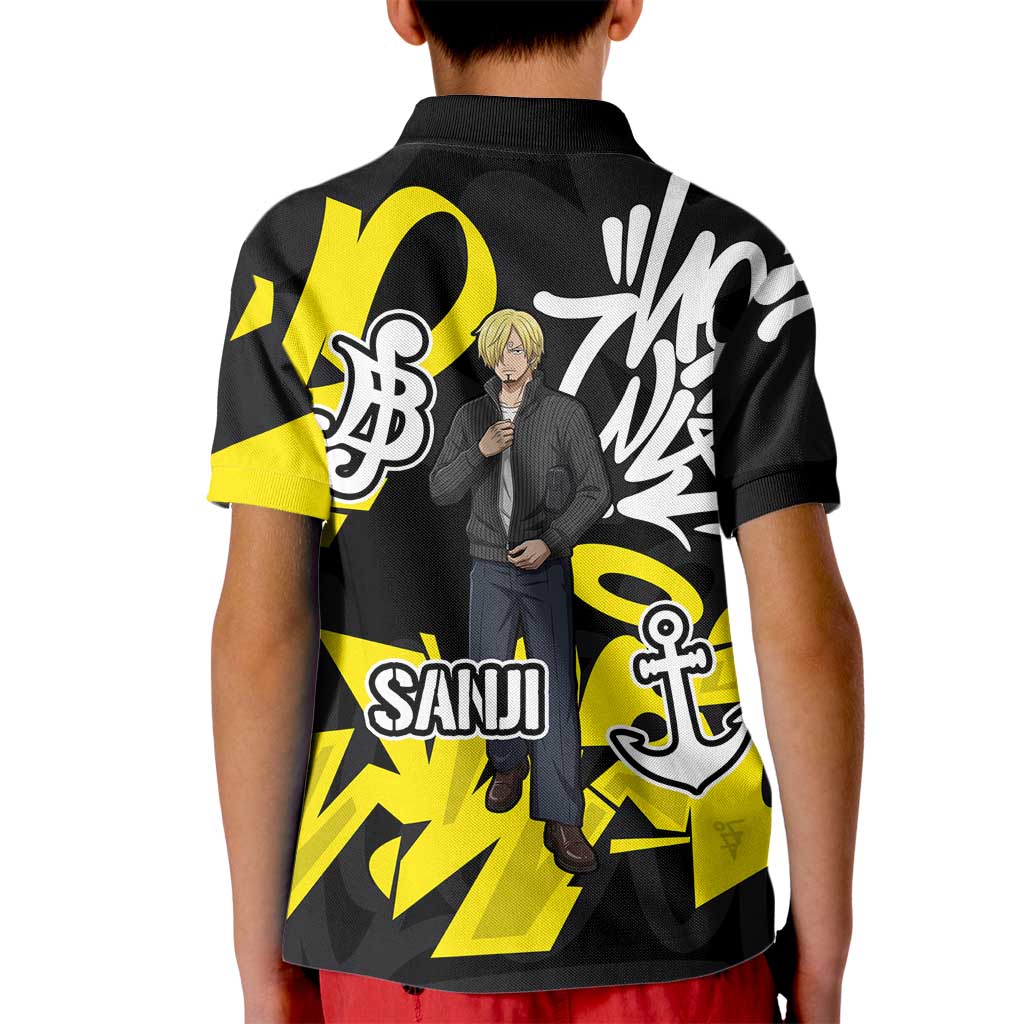 Vinsmoke Sanji One Piece Kid Polo Shirt Graffiti Street Art Anime Collage