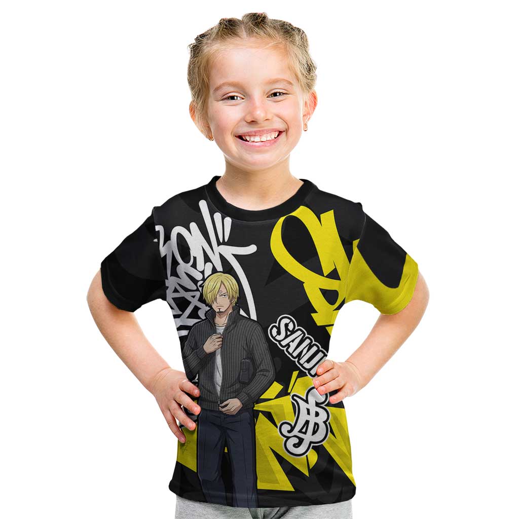 Vinsmoke Sanji One Piece Kid T Shirt Graffiti Street Art Anime Collage