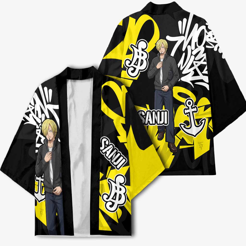 Vinsmoke Sanji One Piece Kimono Graffiti Street Art Anime Collage