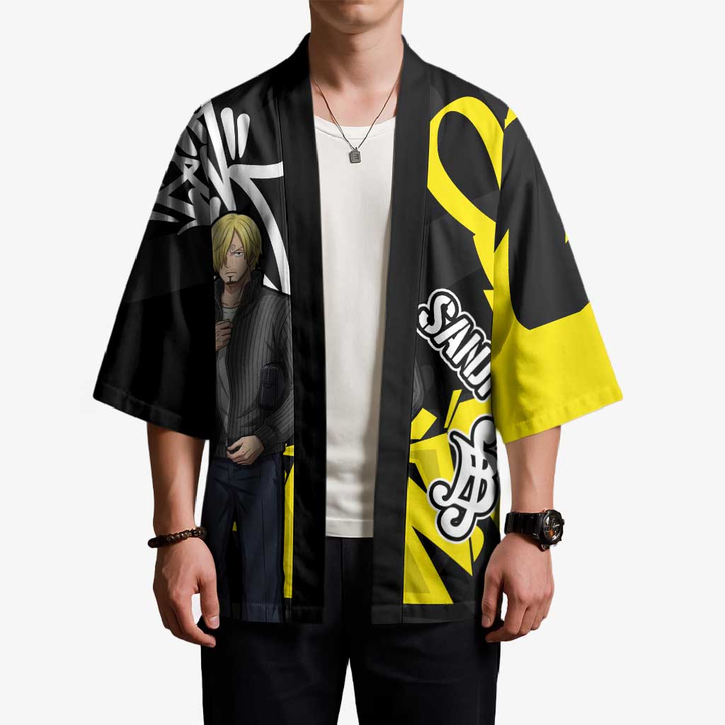 Vinsmoke Sanji One Piece Kimono Graffiti Street Art Anime Collage