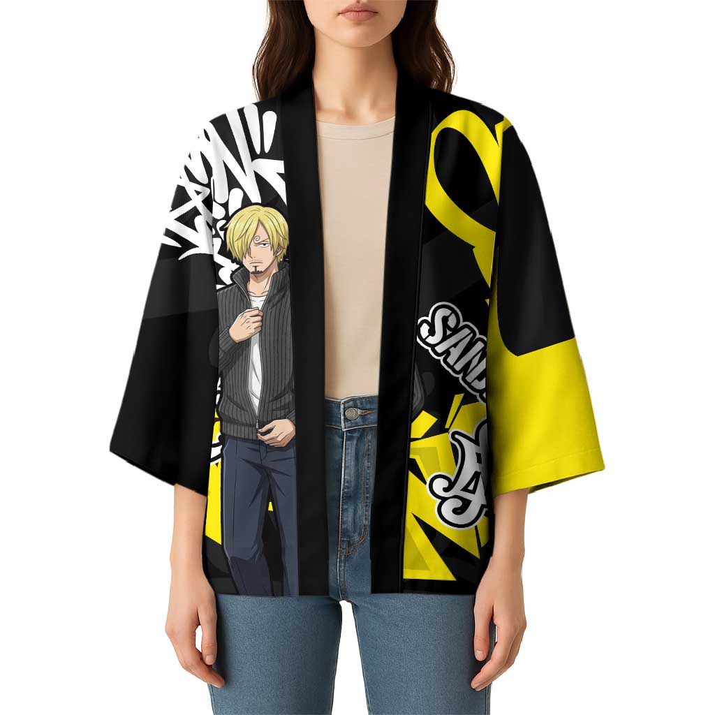 Vinsmoke Sanji One Piece Kimono Graffiti Street Art Anime Collage