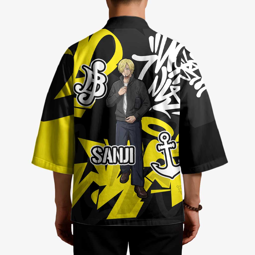 Vinsmoke Sanji One Piece Kimono Graffiti Street Art Anime Collage