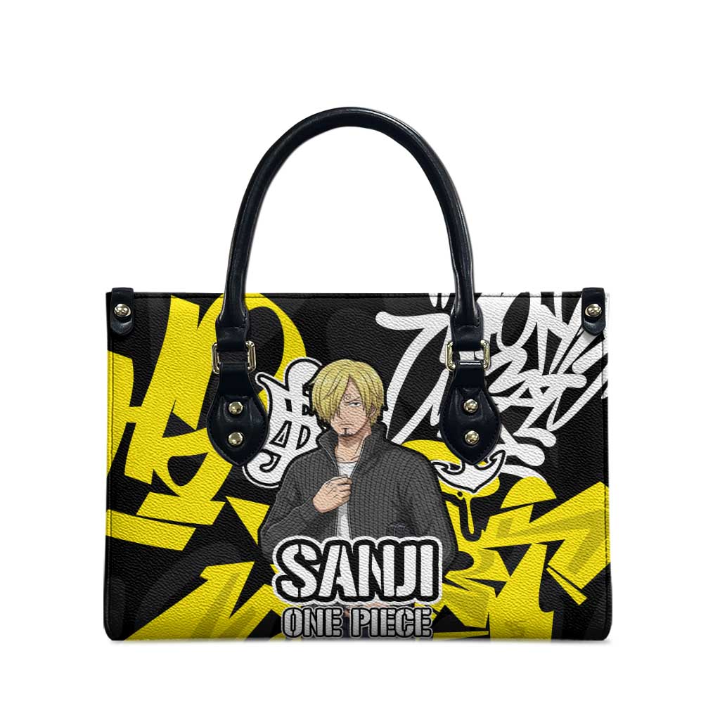 Vinsmoke Sanji One Piece Leather Bag Graffiti Street Art Anime Collage