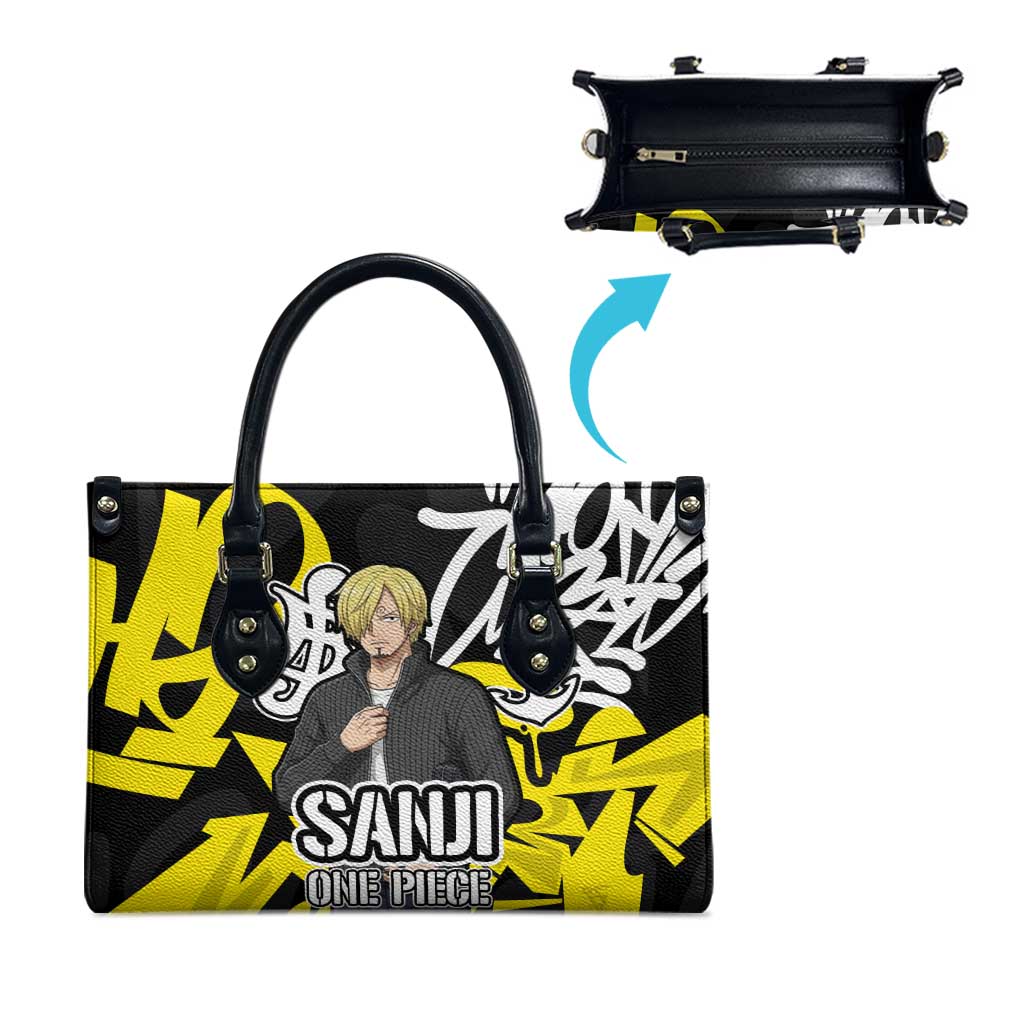 Vinsmoke Sanji One Piece Leather Bag Graffiti Street Art Anime Collage