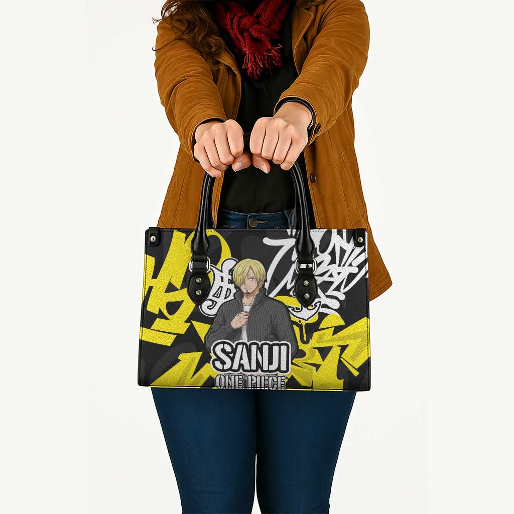 Vinsmoke Sanji One Piece Leather Bag Graffiti Street Art Anime Collage