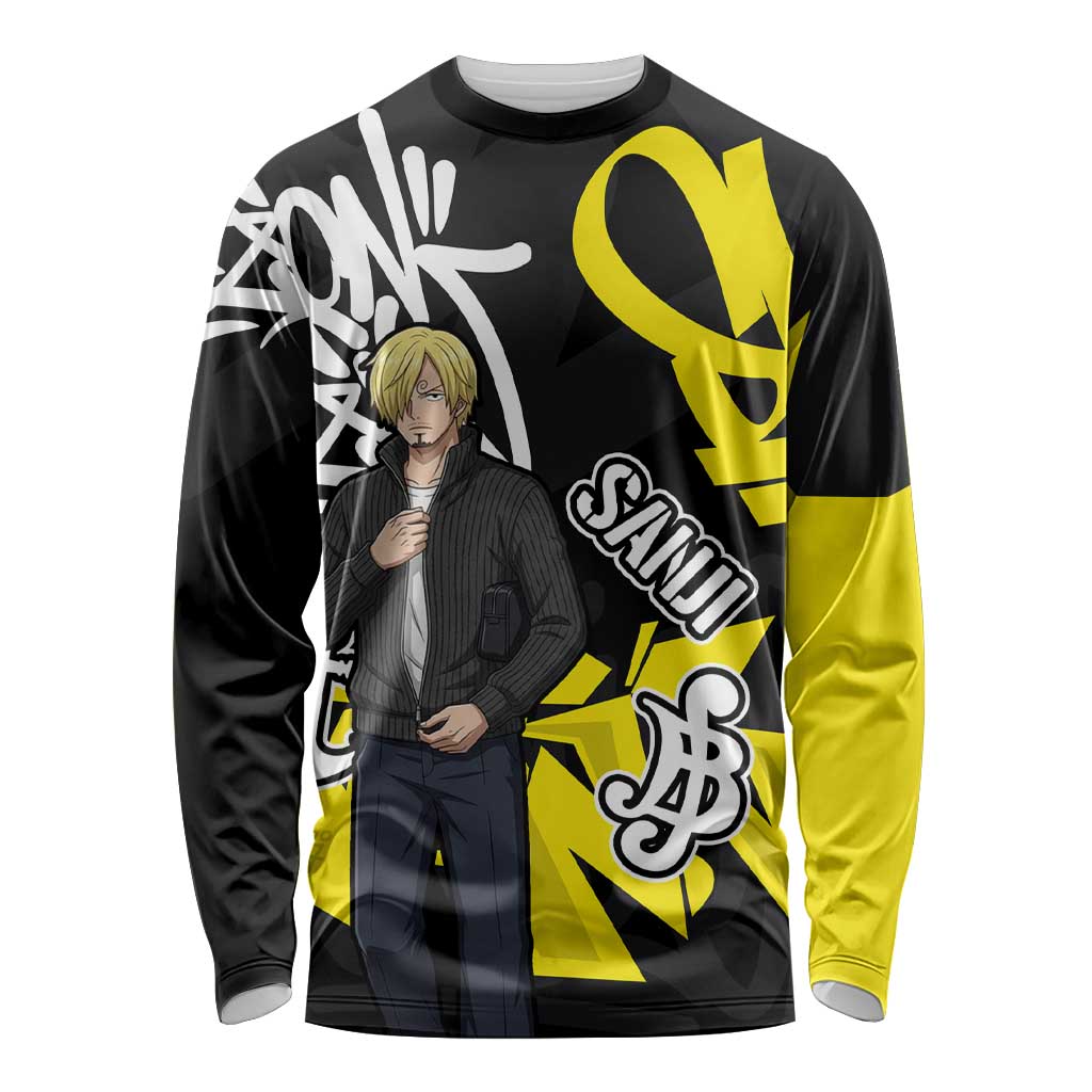 Vinsmoke Sanji One Piece Long Sleeve Shirt Graffiti Street Art Anime Collage
