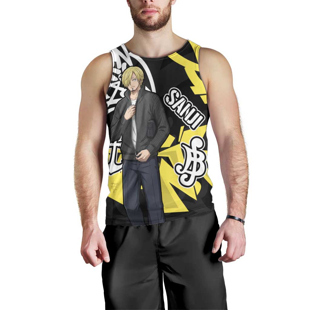 Vinsmoke Sanji One Piece Men Tank Top Graffiti Street Art Anime Collage