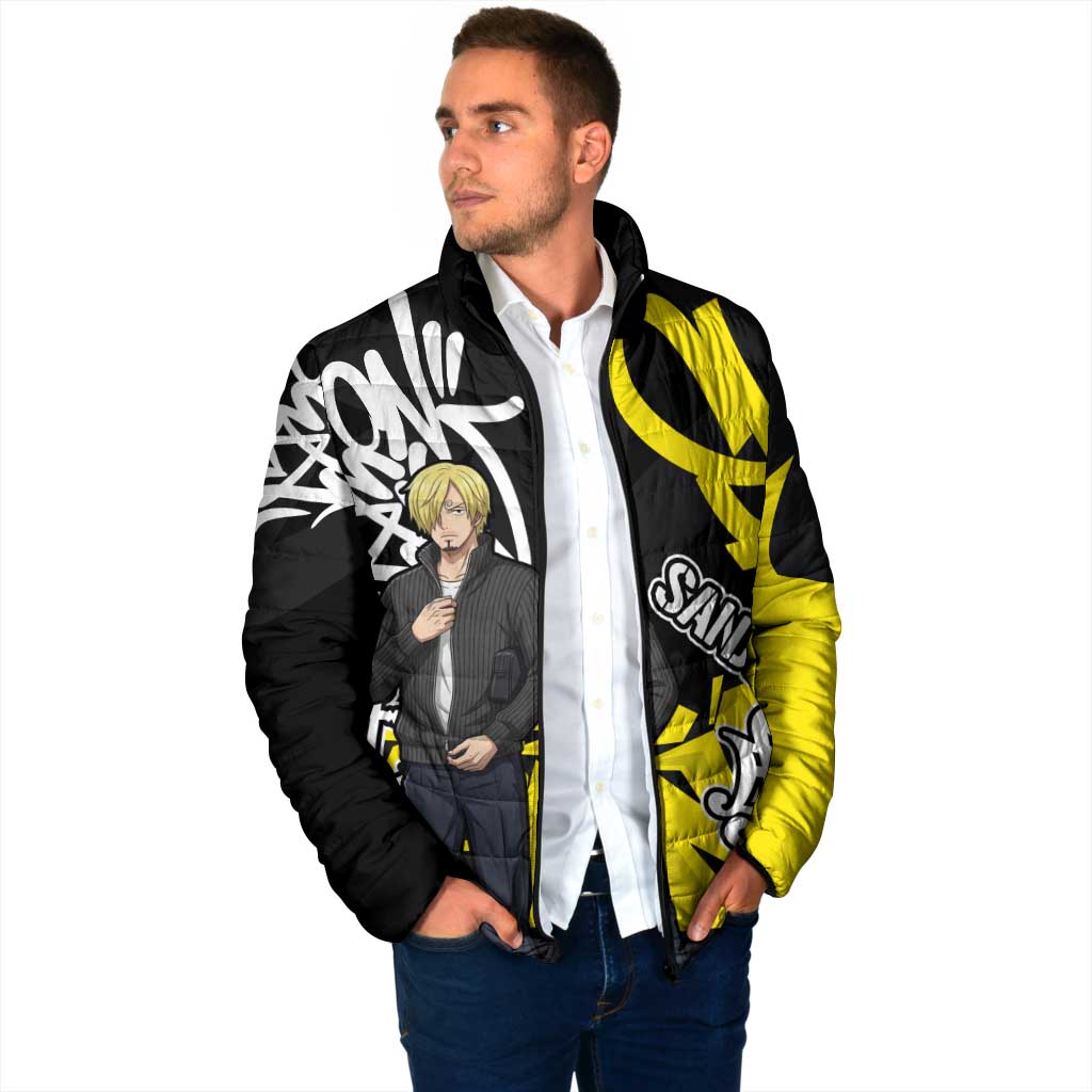 Vinsmoke Sanji One Piece Padded Jacket Graffiti Street Art Anime Collage