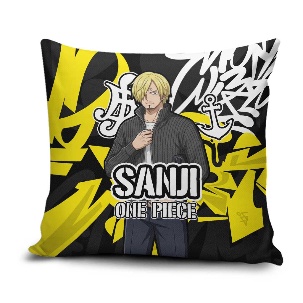 Vinsmoke Sanji One Piece Pillow Cover Graffiti Street Art Anime Collage