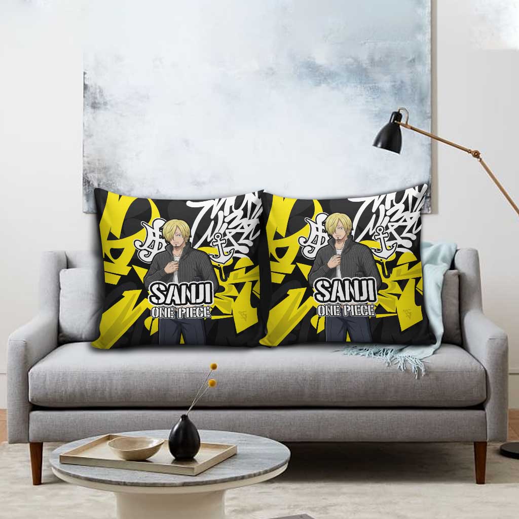 Vinsmoke Sanji One Piece Pillow Cover Graffiti Street Art Anime Collage