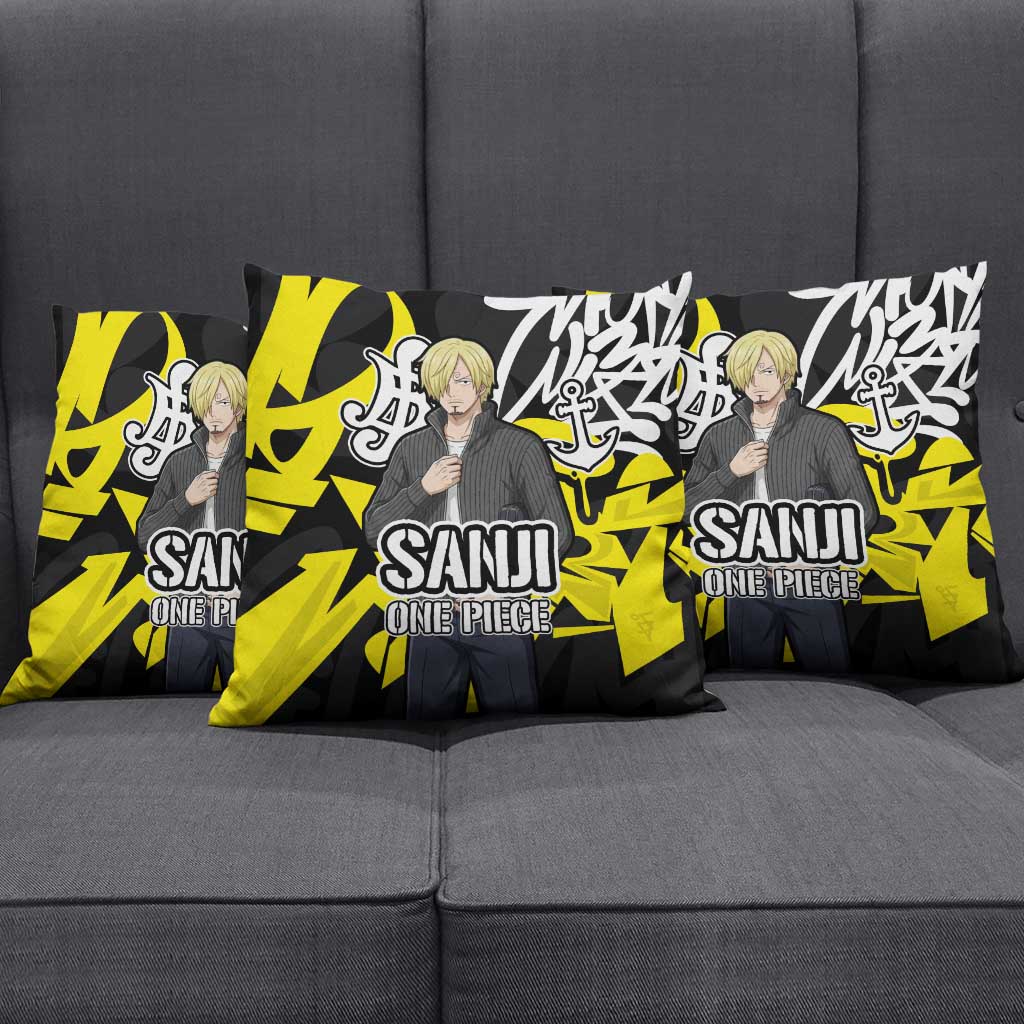 Vinsmoke Sanji One Piece Pillow Cover Graffiti Street Art Anime Collage