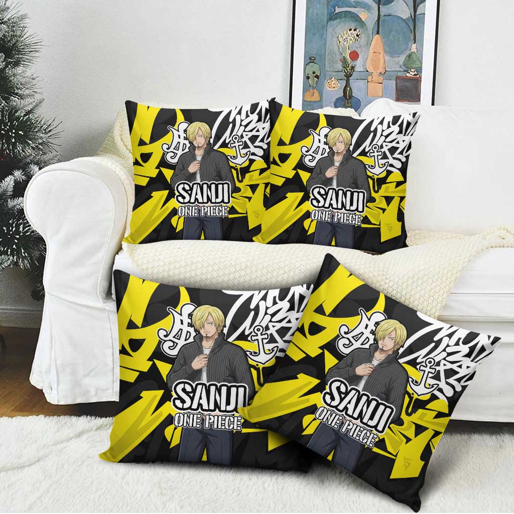 Vinsmoke Sanji One Piece Pillow Cover Graffiti Street Art Anime Collage