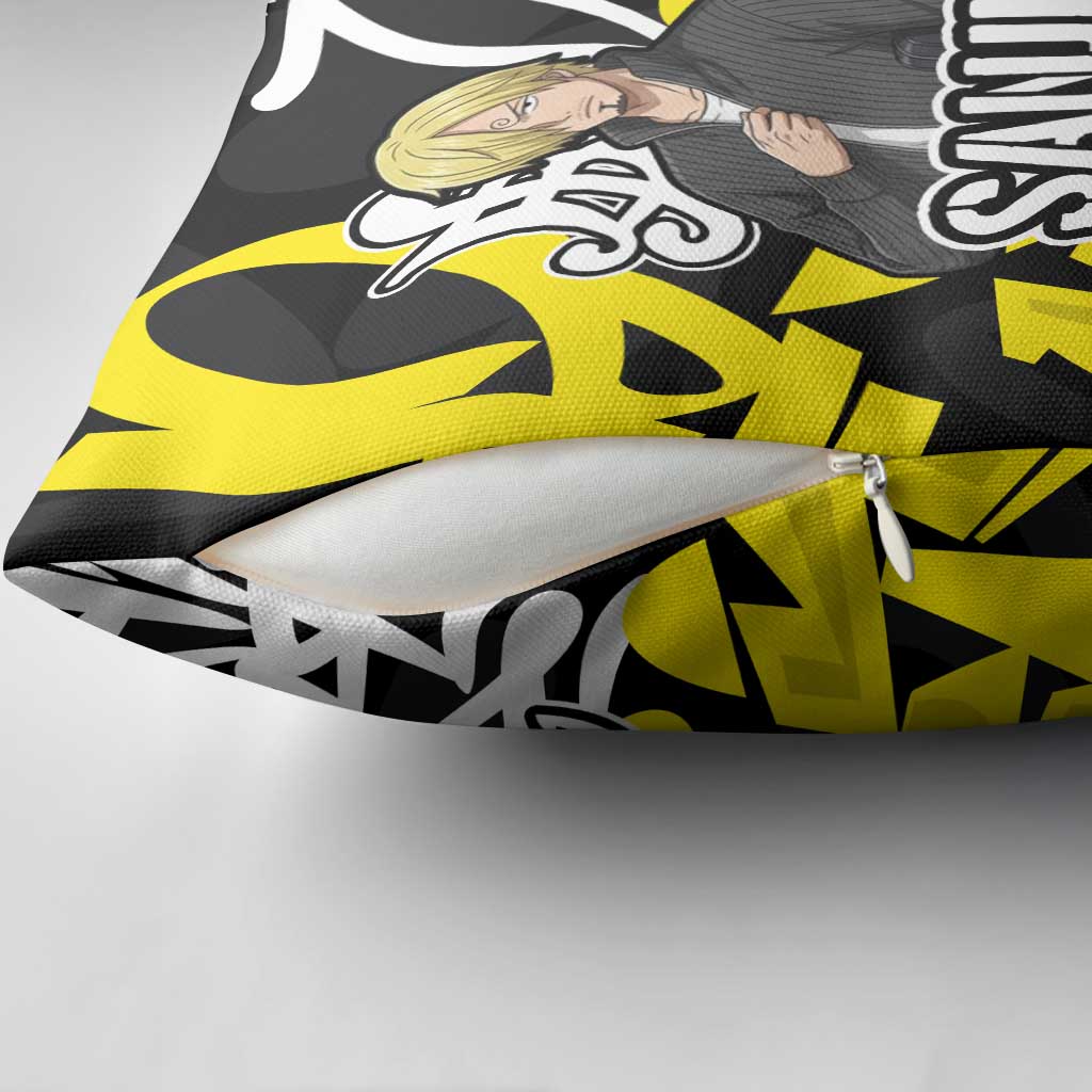 Vinsmoke Sanji One Piece Pillow Cover Graffiti Street Art Anime Collage