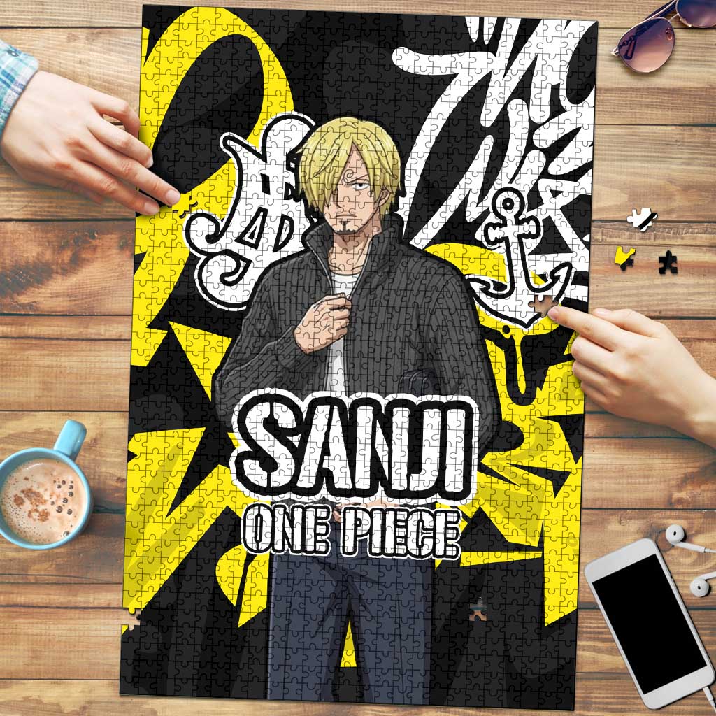Vinsmoke Sanji One Piece Puzzle Graffiti Street Art Anime Collage