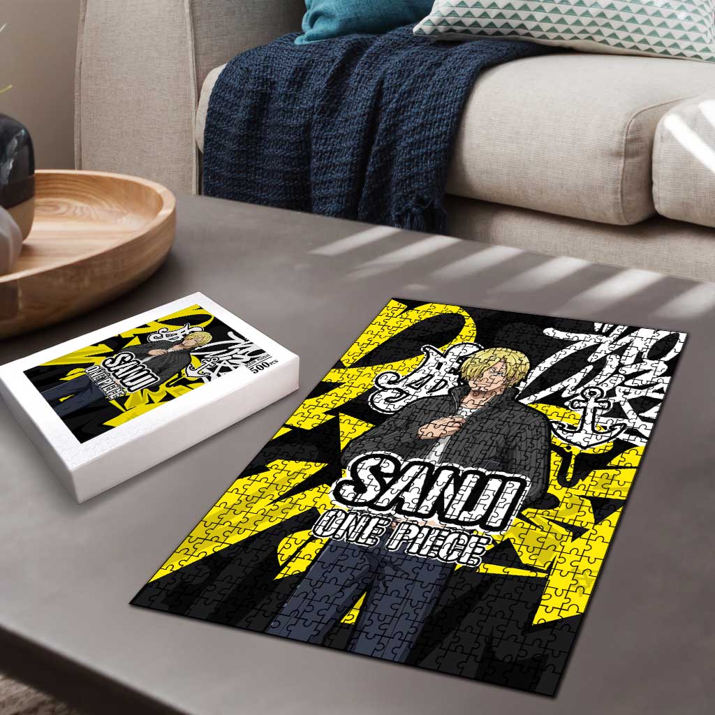 Vinsmoke Sanji One Piece Puzzle Graffiti Street Art Anime Collage