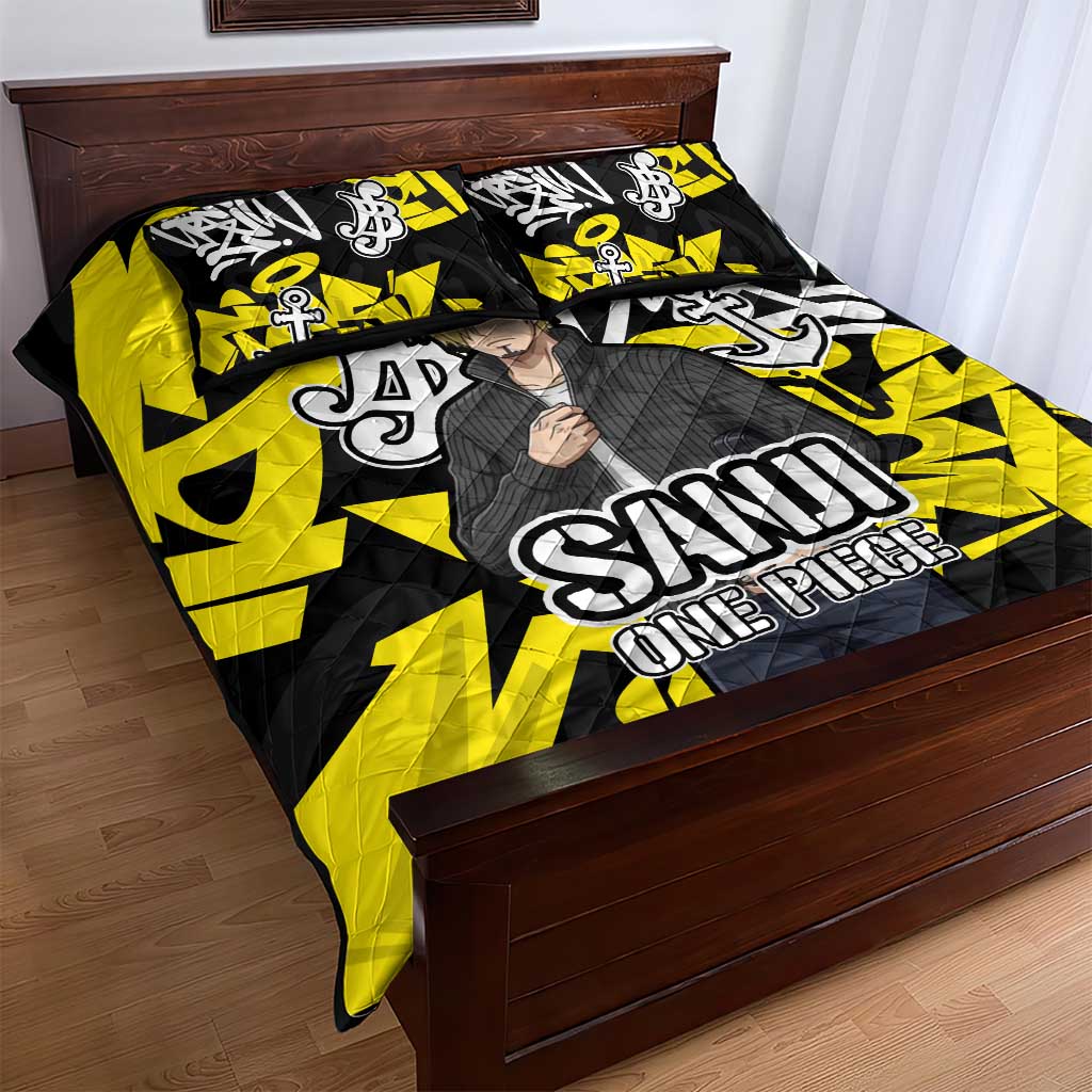 Vinsmoke Sanji One Piece Quilt Bed Set Graffiti Street Art Anime Collage