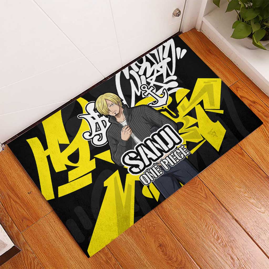 Vinsmoke Sanji One Piece Rubber Doormat Graffiti Street Art Anime Collage