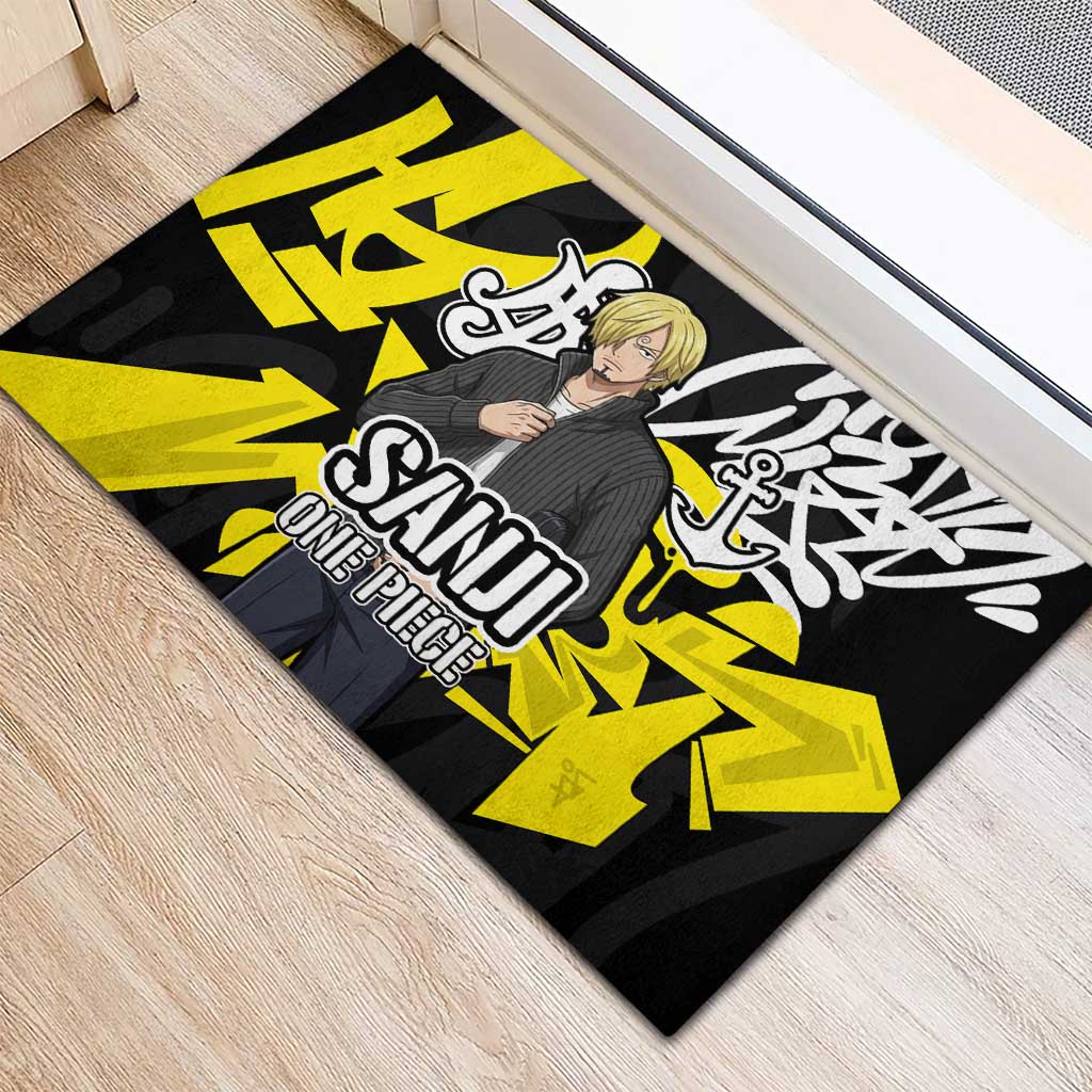 Vinsmoke Sanji One Piece Rubber Doormat Graffiti Street Art Anime Collage
