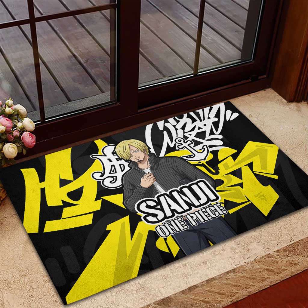 Vinsmoke Sanji One Piece Rubber Doormat Graffiti Street Art Anime Collage