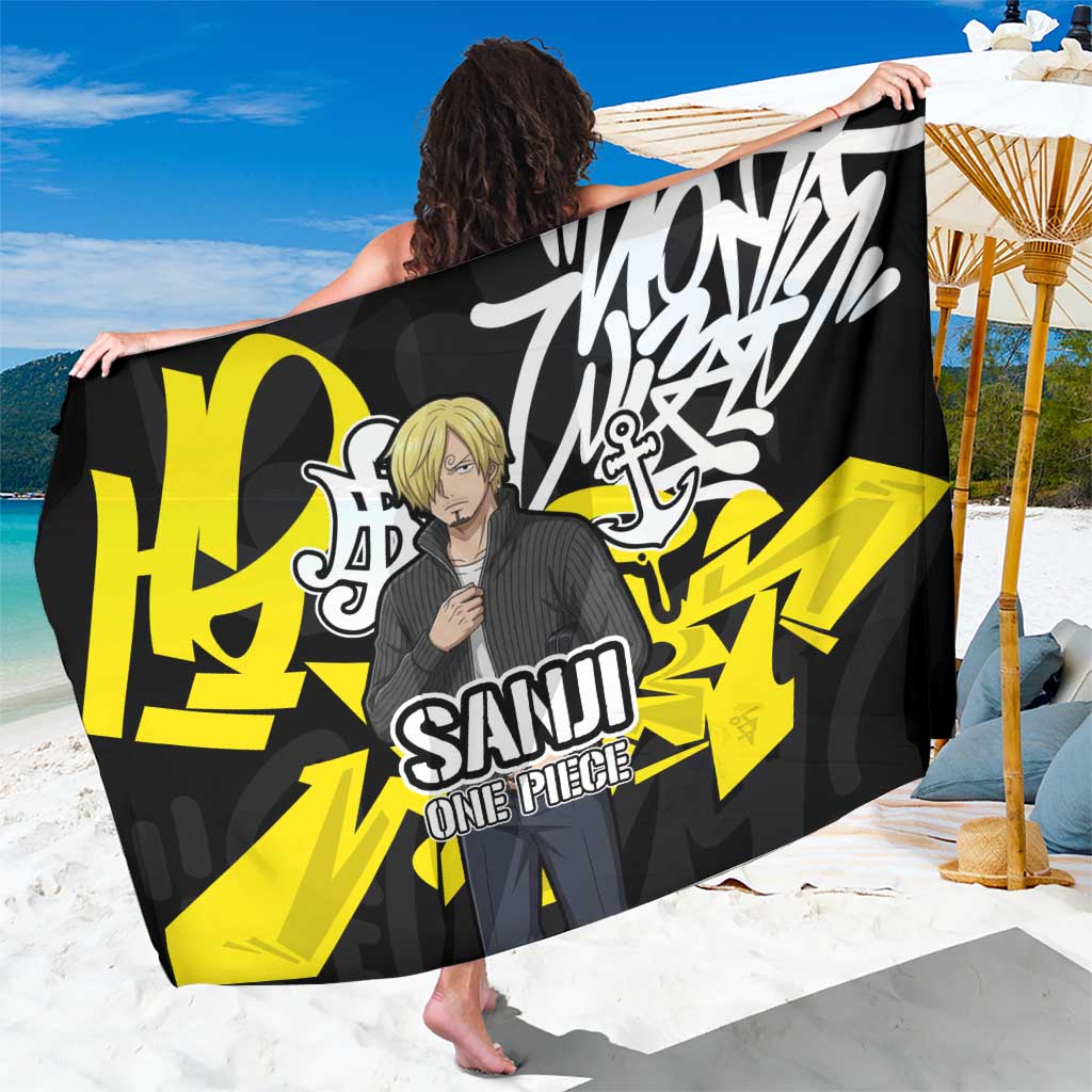 Vinsmoke Sanji One Piece Sarong Graffiti Street Art Anime Collage