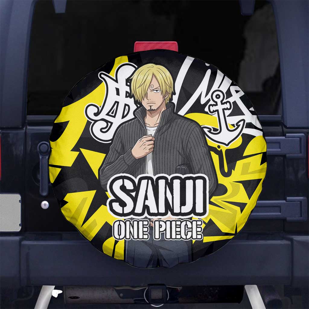 Vinsmoke Sanji One Piece Spare Tire Cover Graffiti Street Art Anime Collage