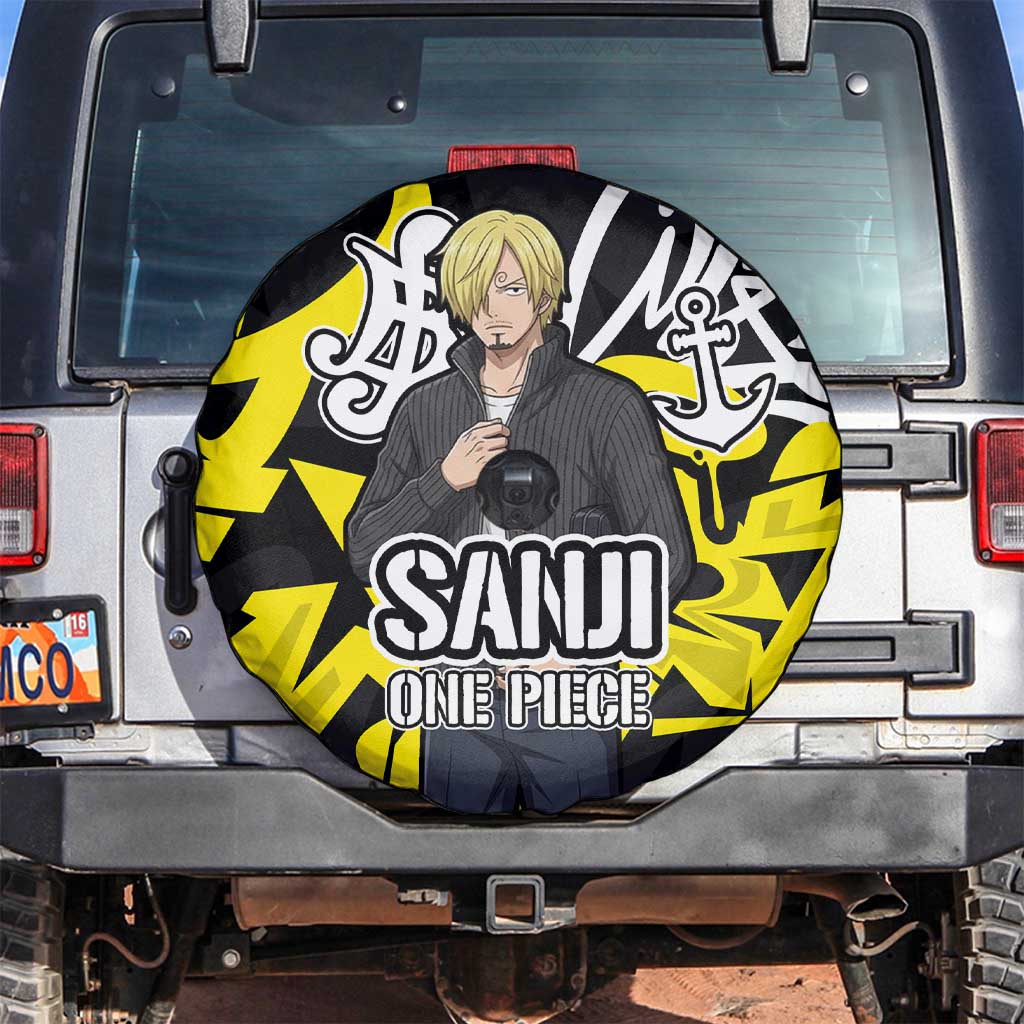 Vinsmoke Sanji One Piece Spare Tire Cover Graffiti Street Art Anime Collage