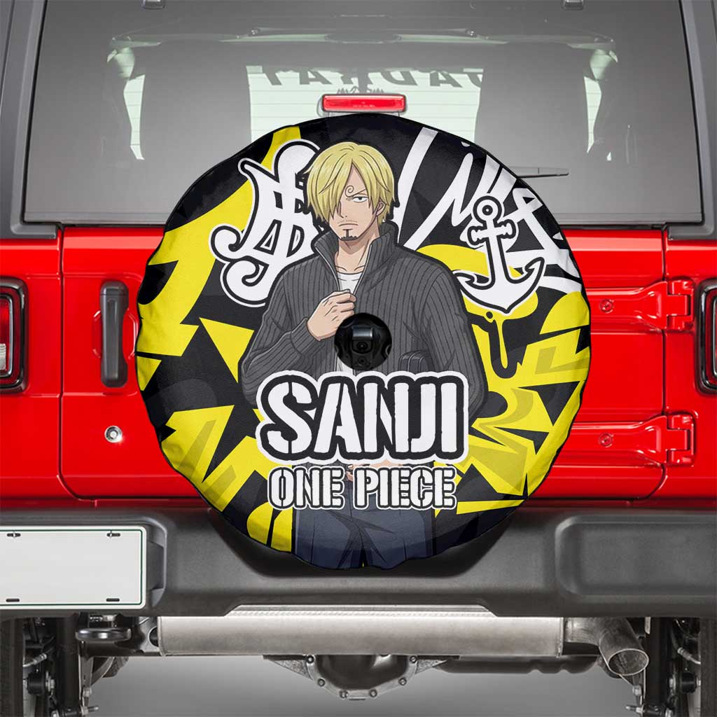 Vinsmoke Sanji One Piece Spare Tire Cover Graffiti Street Art Anime Collage