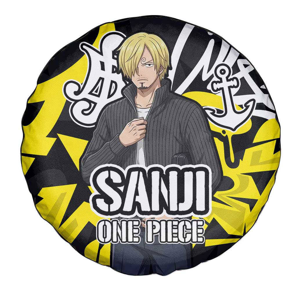 Vinsmoke Sanji One Piece Spare Tire Cover Graffiti Street Art Anime Collage