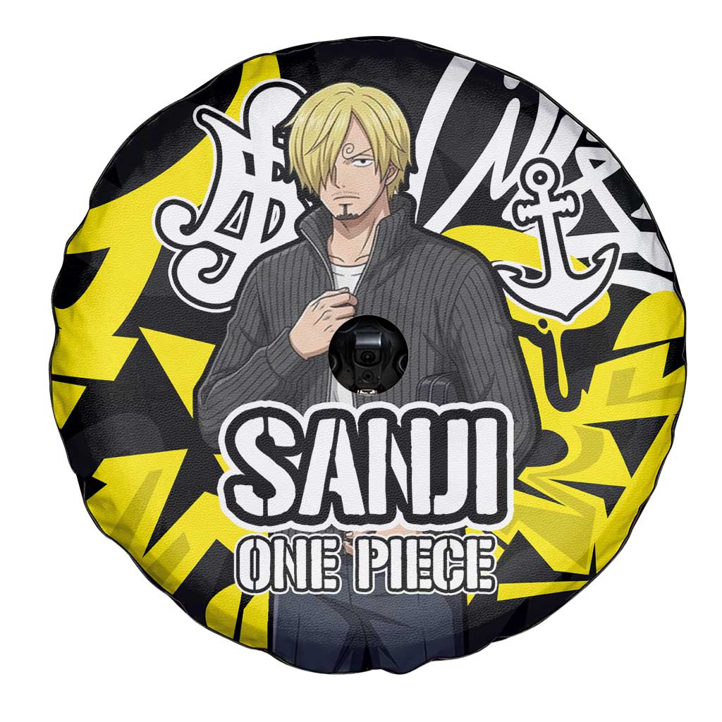 Vinsmoke Sanji One Piece Spare Tire Cover Graffiti Street Art Anime Collage