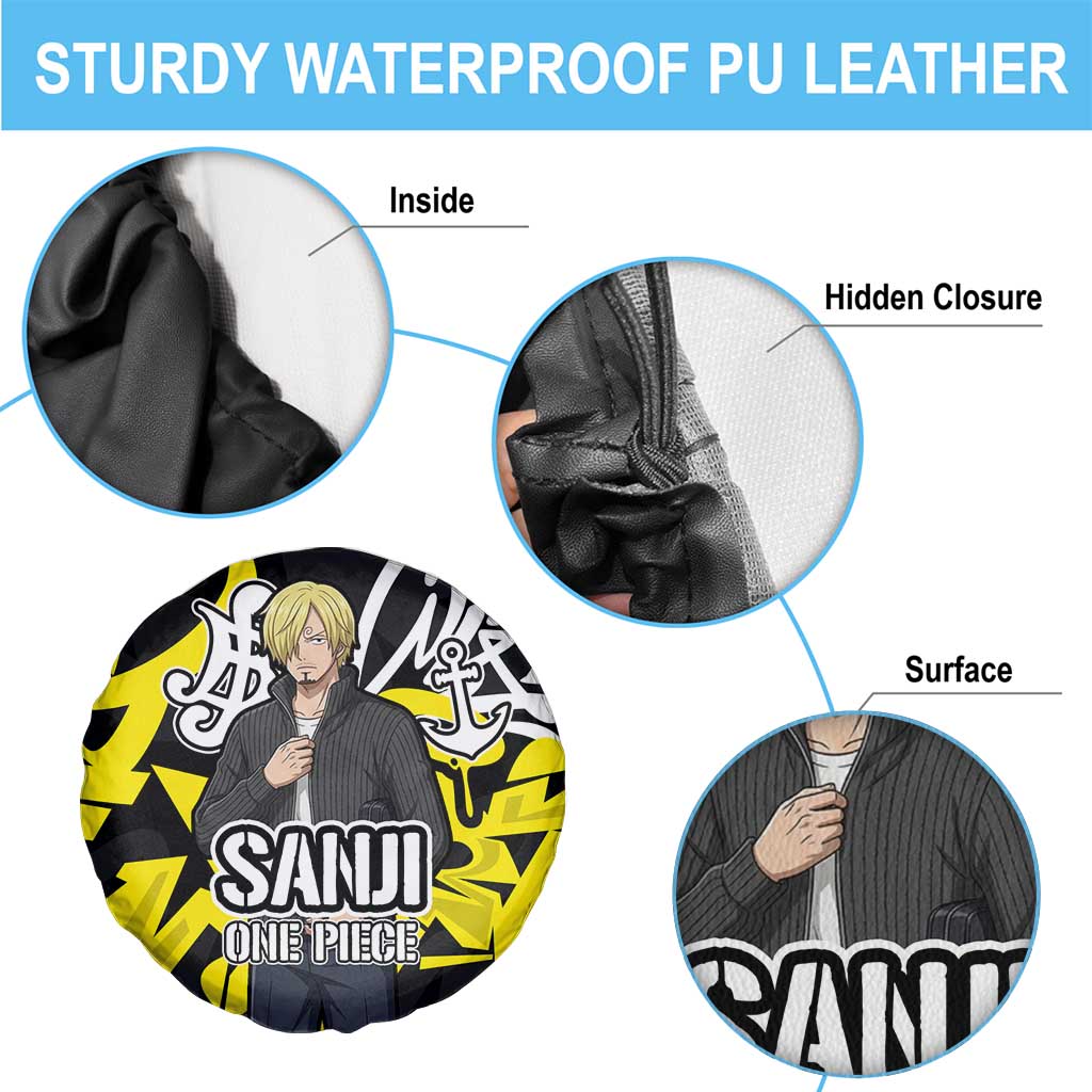 Vinsmoke Sanji One Piece Spare Tire Cover Graffiti Street Art Anime Collage