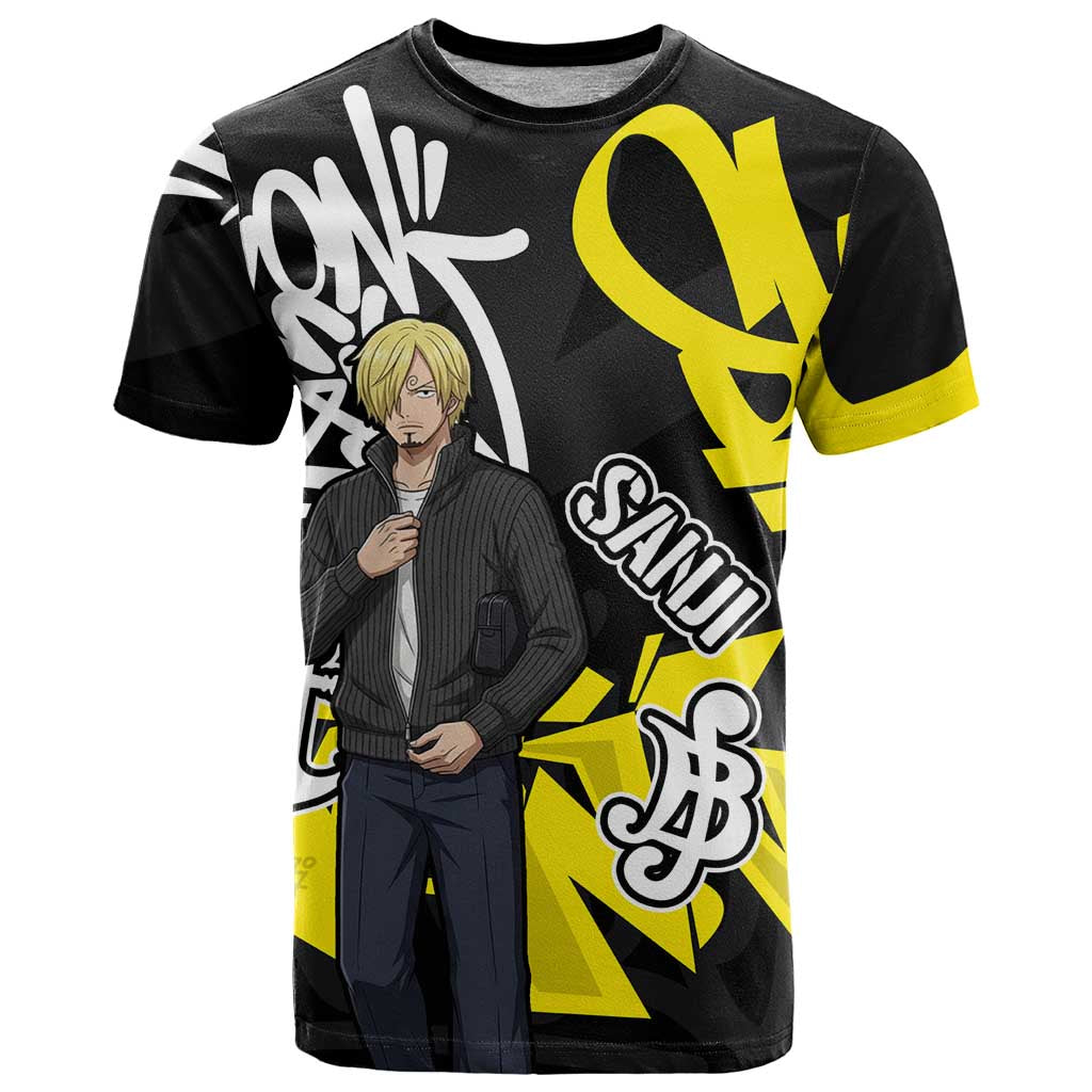 Vinsmoke Sanji One Piece T Shirt Graffiti Street Art Anime Collage