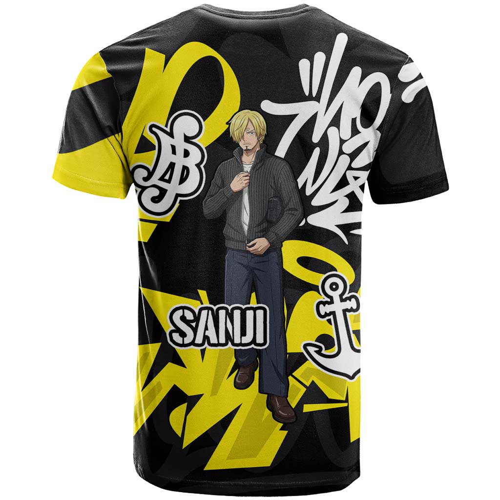 Vinsmoke Sanji One Piece T Shirt Graffiti Street Art Anime Collage