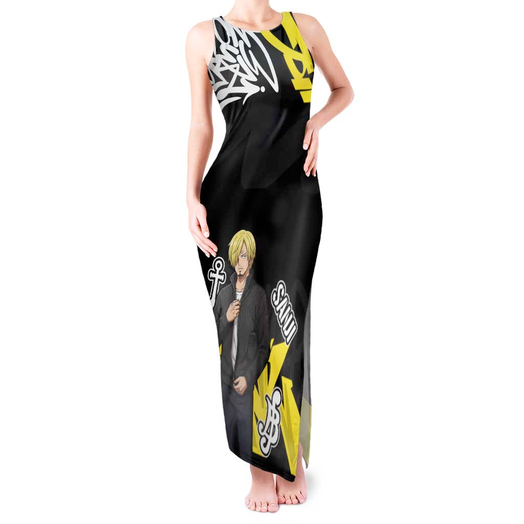 Vinsmoke Sanji One Piece Tank Maxi Dress Graffiti Street Art Anime Collage
