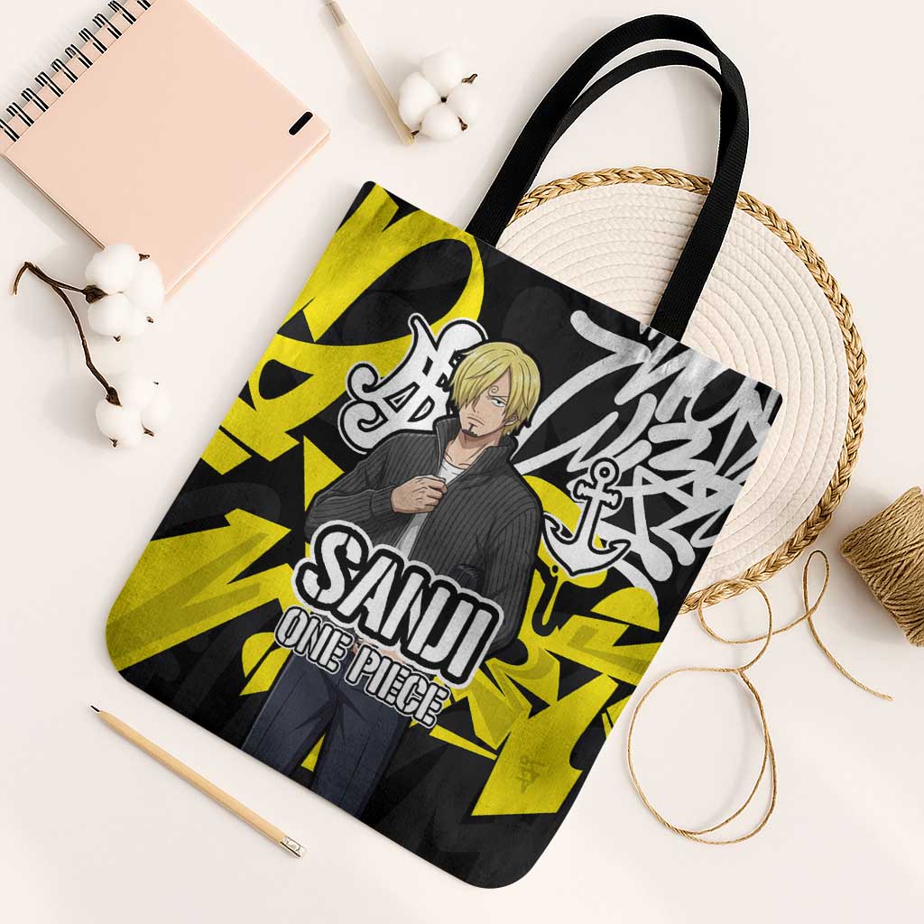 Vinsmoke Sanji One Piece Tote Bag Graffiti Street Art Anime Collage