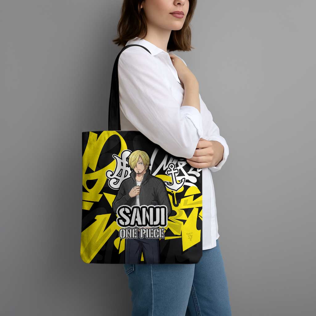 Vinsmoke Sanji One Piece Tote Bag Graffiti Street Art Anime Collage
