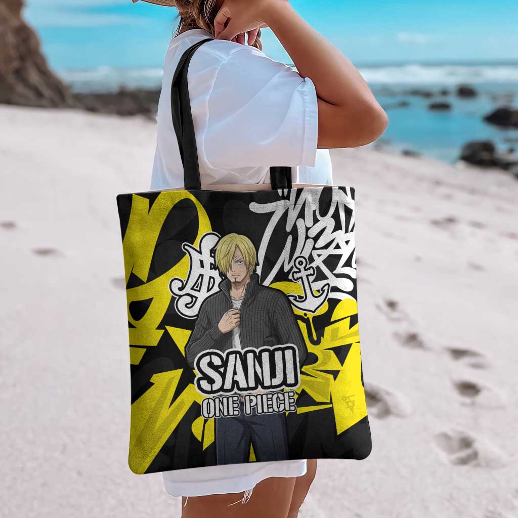 Vinsmoke Sanji One Piece Tote Bag Graffiti Street Art Anime Collage