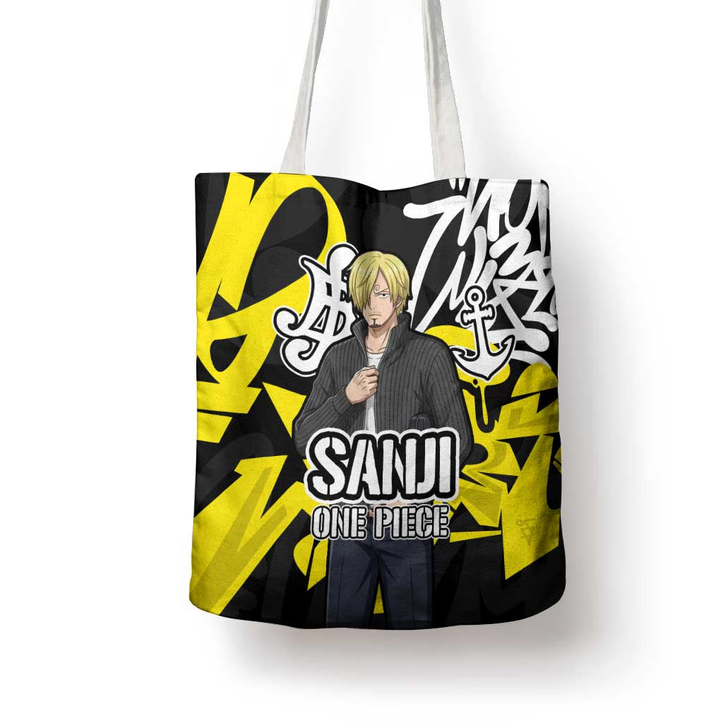 Vinsmoke Sanji One Piece Tote Bag Graffiti Street Art Anime Collage