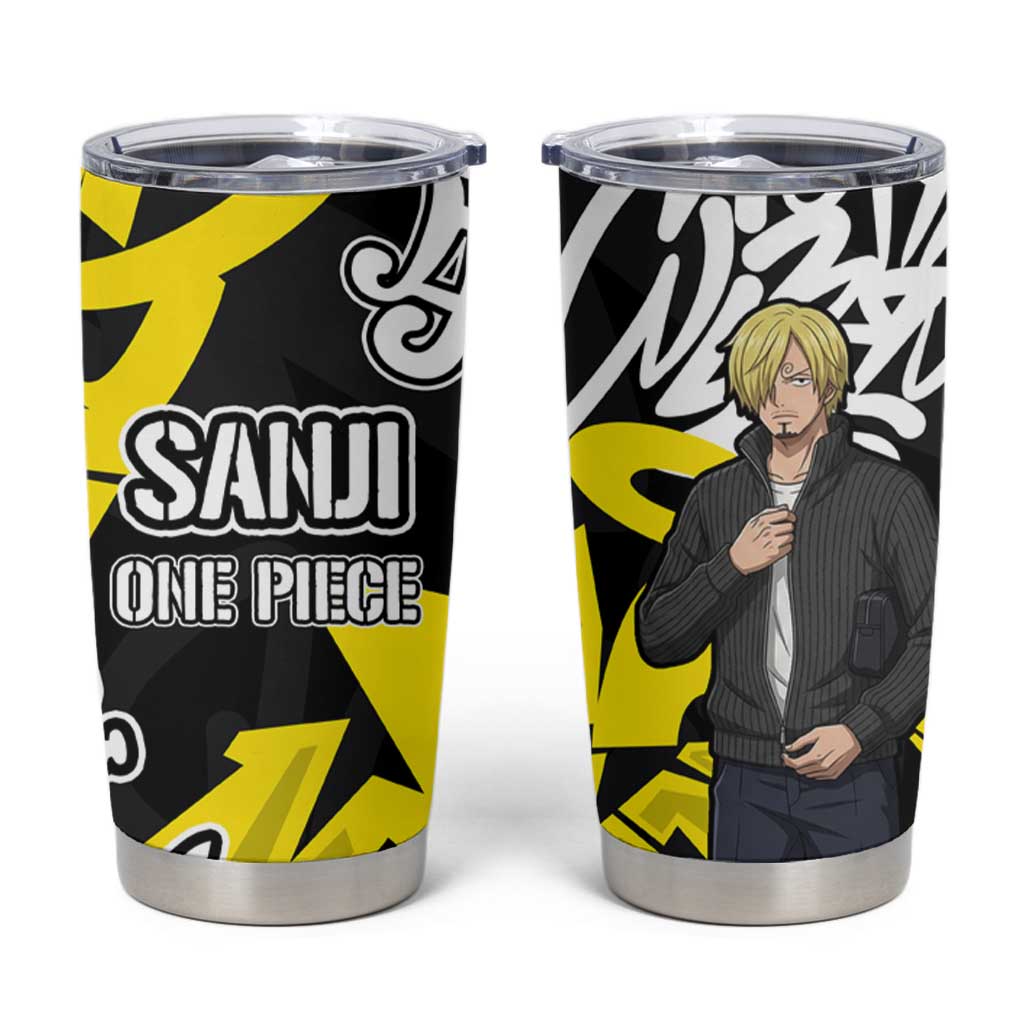 Vinsmoke Sanji One Piece Tumbler Cup Graffiti Street Art Anime Collage