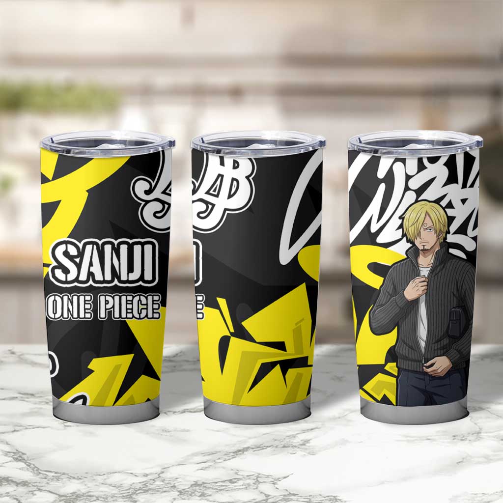 Vinsmoke Sanji One Piece Tumbler Cup Graffiti Street Art Anime Collage