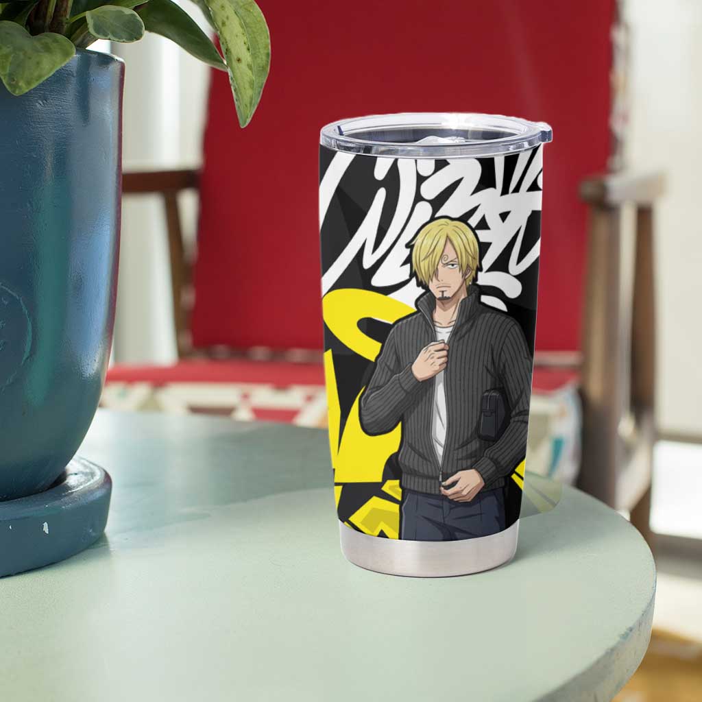 Vinsmoke Sanji One Piece Tumbler Cup Graffiti Street Art Anime Collage