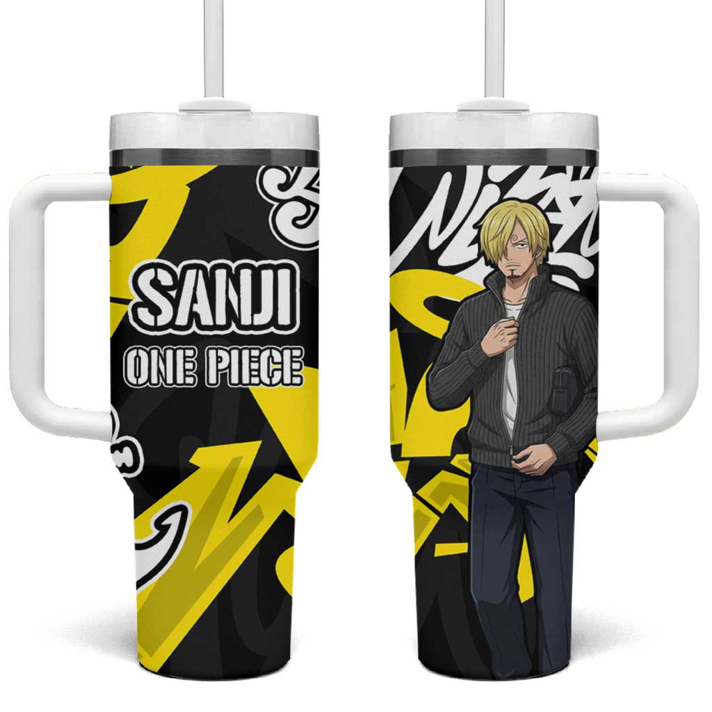 Vinsmoke Sanji One Piece Tumbler With Handle Graffiti Street Art Anime Collage